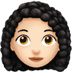 👩🏻‍🦱 woman: light skin tone, curly hair display on Apple